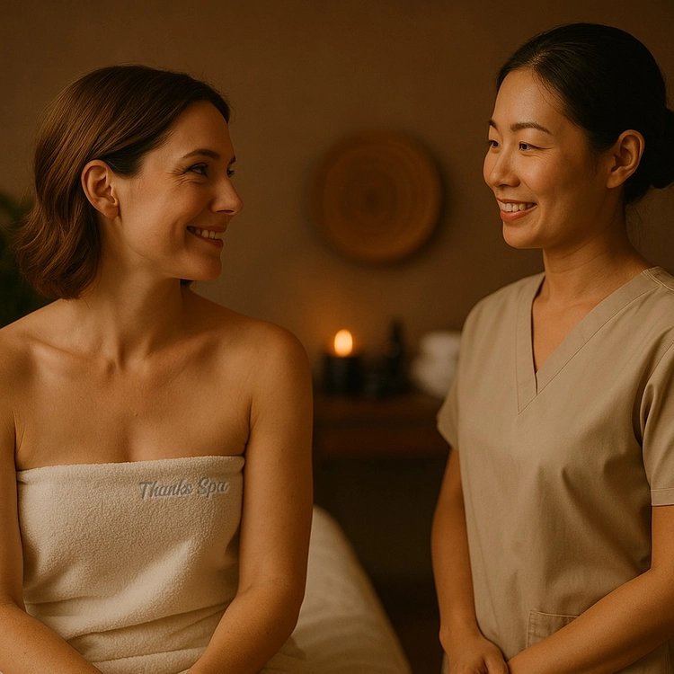 Serene spa scene representing Thanks Spa’s holistic philosophy