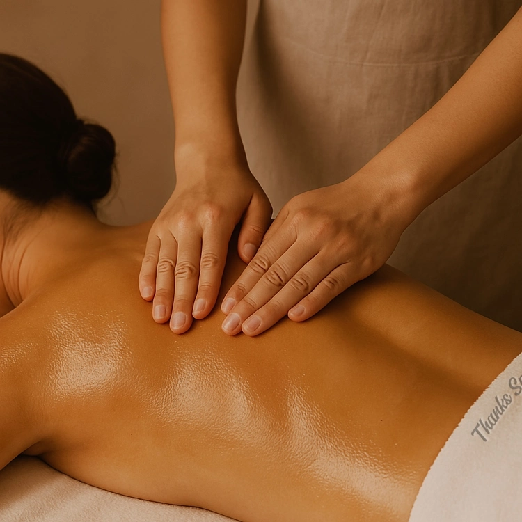 Warm massage oil prepared for treatment