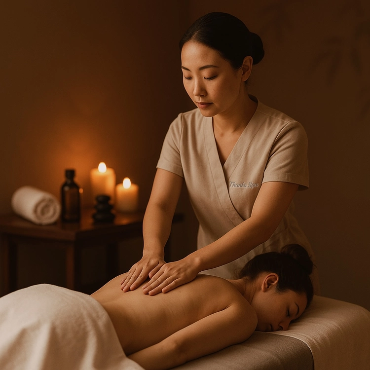 Swedish massage with long flowing strokes
